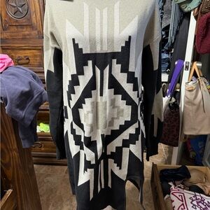 Aztec Patterned Black and gray  Sweater dress